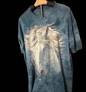 White Horse Portrait Classic Cotton T-Shirt,